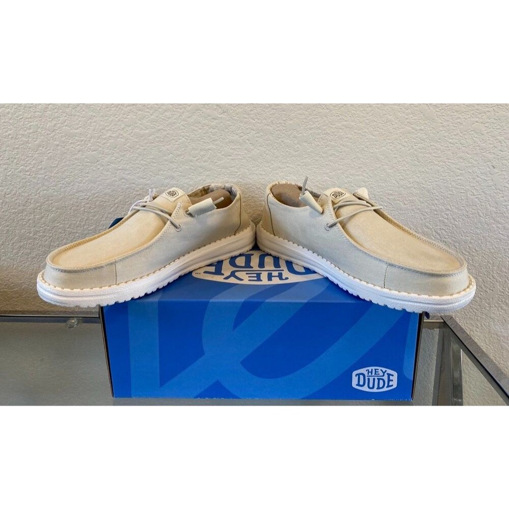 Hey Dude Wendy Stretch Canvas Off White Slip On Shoes Womens 8 Lightweight Beach - Picture 6 of 8